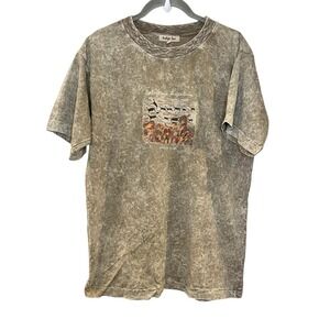 Vtg Indigo Sur Patagonia Argentina Native Animal Distressed Painting Graphic Tee